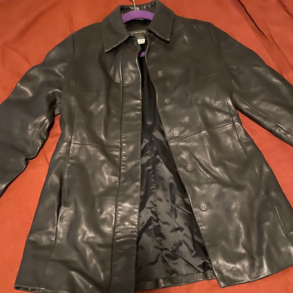 Banana republic leather jacket black vintage
